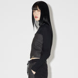 Denim Knit Blocking Top [BLACK] (6638381039734)