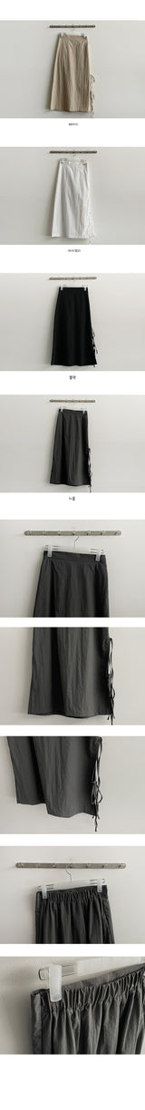 mitoside strap ribbon long skirt