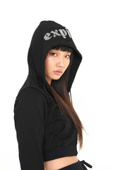 ラインストーンフーディージップアップ/Rhinestone Hoodie Zip-up (4164286152822)