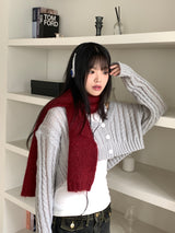 フィンガーツイストディープVネッククロップカーディガン