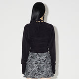 Ribbon Terry Bolero Set [BLACK] (6638364721270)