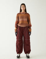 グラデーションクロップセーター/GRADATION CROP SWEATER BROWN ORANGE