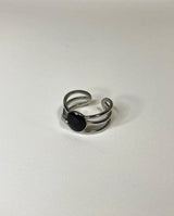 ツイストオニックスリング / twist onyx ring (925silver)