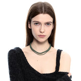 ESSENTIAL NO.3 GREEN PEARL NECKLACE 925 SILVER