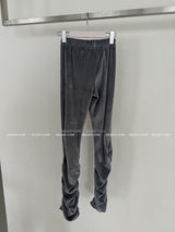 velvet shirring bootcut pants