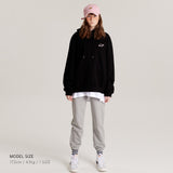 Over-sized Signature Hoodie Black with Pink Band (4595381960822)