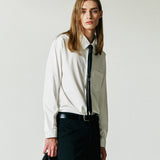 [SILM TIE+CLIP SET] FINE TWILL TIP SHIRT WHITE