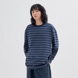Border 2 Color long Sleeve T58 Charcoal/Navy (6614929145974)