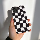 Checkerboard Black Iphone Hard case (6674344378486)