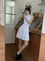 アンフッテッドトップ スカート ツーピース/Unfooted Top Skirt Two Piece