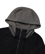 PIPPING MIX ANORAK HOODIE_BLACK