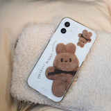 ジャイアントバニーダンダンジェリーハードアイフォンケース/Giant Bunny Dung dung Jelly Hard phone case BROWN