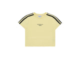 ベーシックロゴエンボスプリントトラッククロップTシャツ ライトイエロー