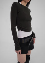 [MADE] Lily Brushed SET - Boat Neck Long Sleeve T-shirt