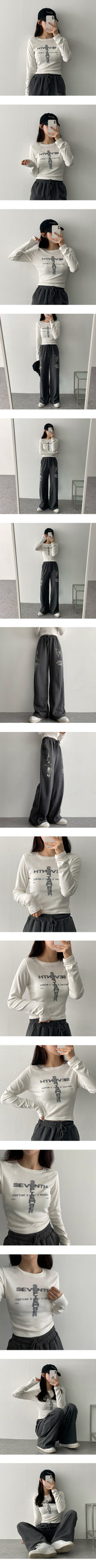 バタフライレタリングバンディングパンツ/Butterfly Lettering Banding Pants