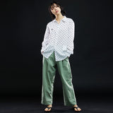 オーバーフィットドットプリントシャツ/OVERFIT DOT PRINT SHIRT-WHITE