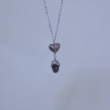 skull heart kitsch necklace