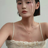 ゴールドパールドロップネックレス / gold pearl drop necklace (material 14K goldfilled)