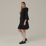 プリーツフードジャージードレス / PLEATS HOOD JERSEY DRESS_BLACK