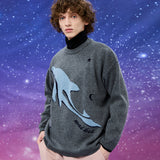 ドルフィンユニバースクルーネックニット / Dolphin universe crew neck knit