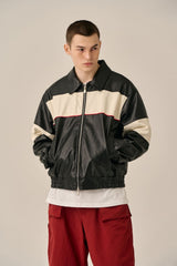 COLOR TONING LEATHER JACKET