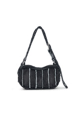 デニムカットオフショルダーバッグ / DENIM CUT-OFF SHOULDER BAG (BLACK)