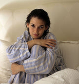 Soft henley neck striped shirt 