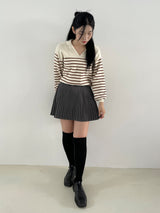Sofia collar stripe knit