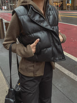 シープクロップレザーベストダウン