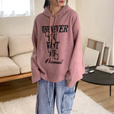 Whatever Napping V-Neck Boxy Lettering Hoodie T-Shirt