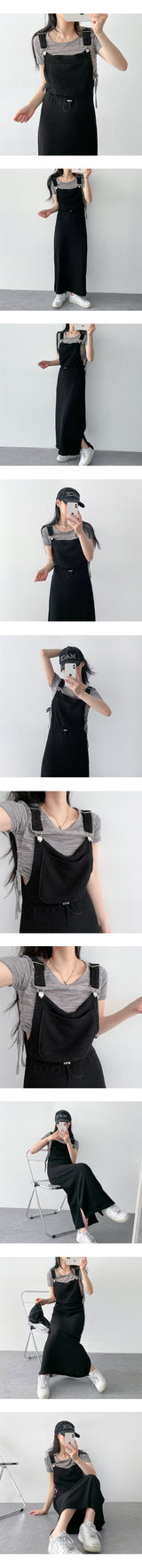 ミントスリットストリングサスペンダードレス / mint slit string suspenders dress