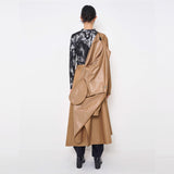 アシンメトリードレープウォータープルーフコート/Asymmetry Draped Waterproof Coat _ Beige