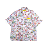プリントリネンブレンドショートスリーブジャケット/[UNISEX] Printed Linen-Blend Short-Sleeved Jacket (Multicolor)