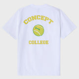 テニスボールクルーネックホワイトユニセックスTシャツ / Tennis ball crew neck white Unisex T-shirt