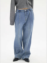 ユニセックスボタンデニムパンツ/Unisex button denim pants