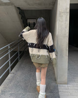 Tassel coloring stripe knit