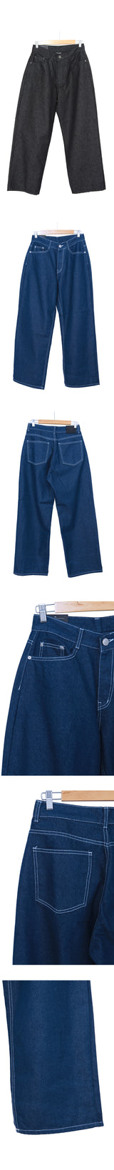 ステッチワイドデニムパンツ / Stitch Wide Denim Pants