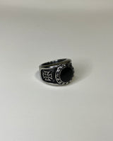 ボールドラウンドオニックスリング / bold round onyx ring