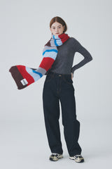カラーストライプマフラー / Color Stripe Muffler [Red]
