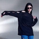 カットアウトサマーニット / CUT-OUT SUMMER KNIT (BK)