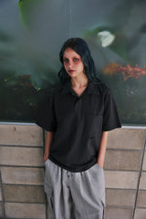 N-BT POCKET 1/2 COLLAR-TEE (Charcoal)