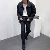 レザーピンタックジャケット/EV leather pin tuck jacket (3 colors)