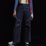 カッティングパネルセミワイドデニムパンツ / CUTTING PANEL SEMI WIDE DENIM PANTS