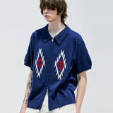 チマヨパターンニットカーディガン / CHIMAYO PATTERN KNIT CARDIGAN NAVY