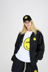 SMILE LOGO BALLCAP (BLACK) (6699085496438)