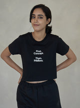 MCT W01 Black concept Crop T-shirts