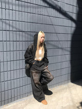 Aceite set up denim hood jacket