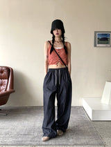アンダーノンフェードサマーリネンローデニムワイドパンツ / Ander Non-Fade Summer Linen Raw Denim Wide Pants