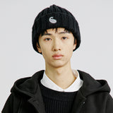 YPペイズリーパッチニットビーニー / YP PAISLEY PATCH KNIT BEANIE DEEP BLACK