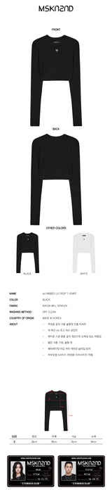 mii リブ LS クロップTシャツ / mii RIBBED LS CROP T-SHIRT BLACK